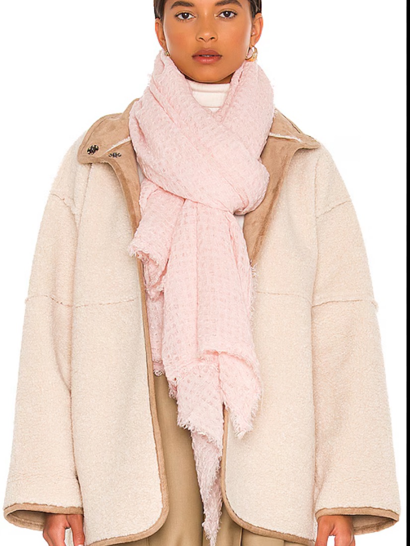 Free People Long Weekend Waffle Knit Scarf Linen Blend